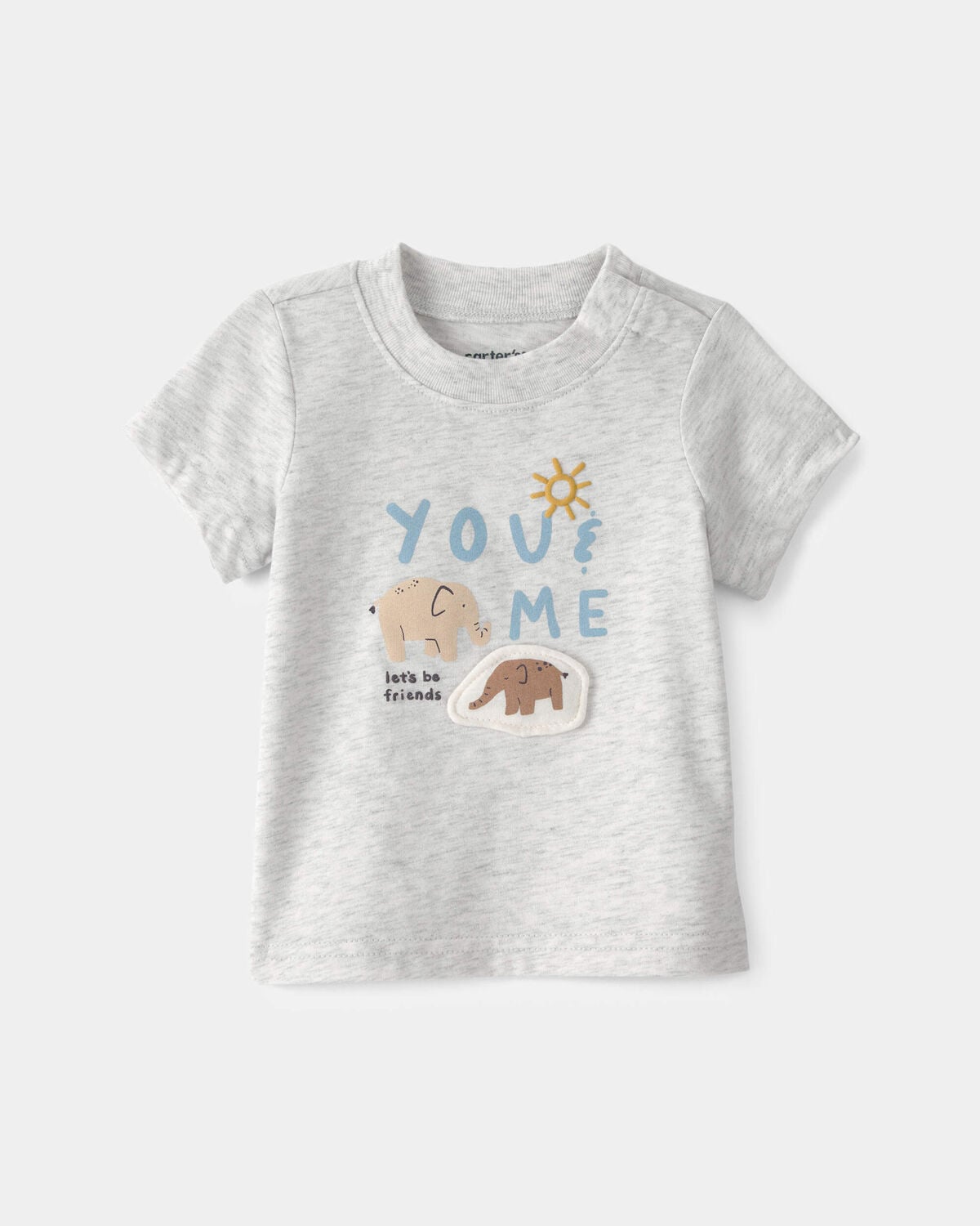 Baby 'Let's Be Friends' Graphic Tee - Grey