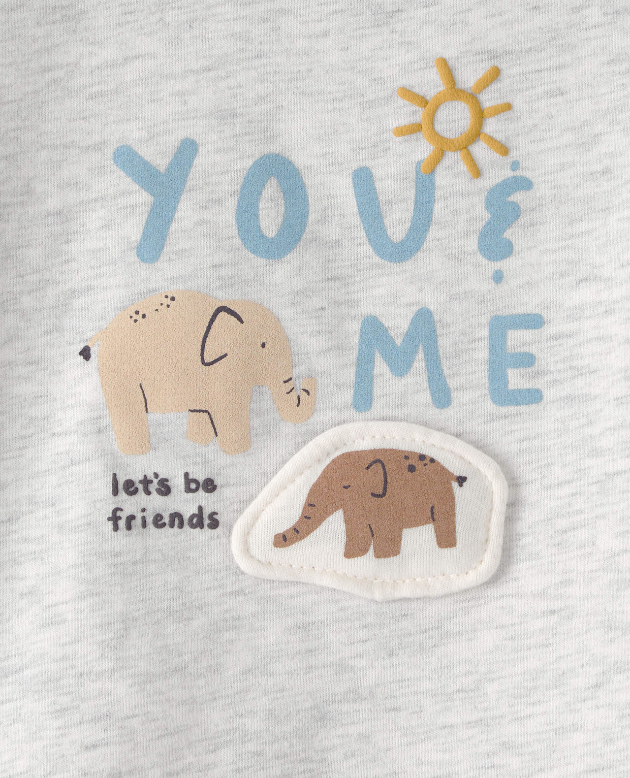 Baby 'Let's Be Friends' Graphic Tee - Grey - Image 4