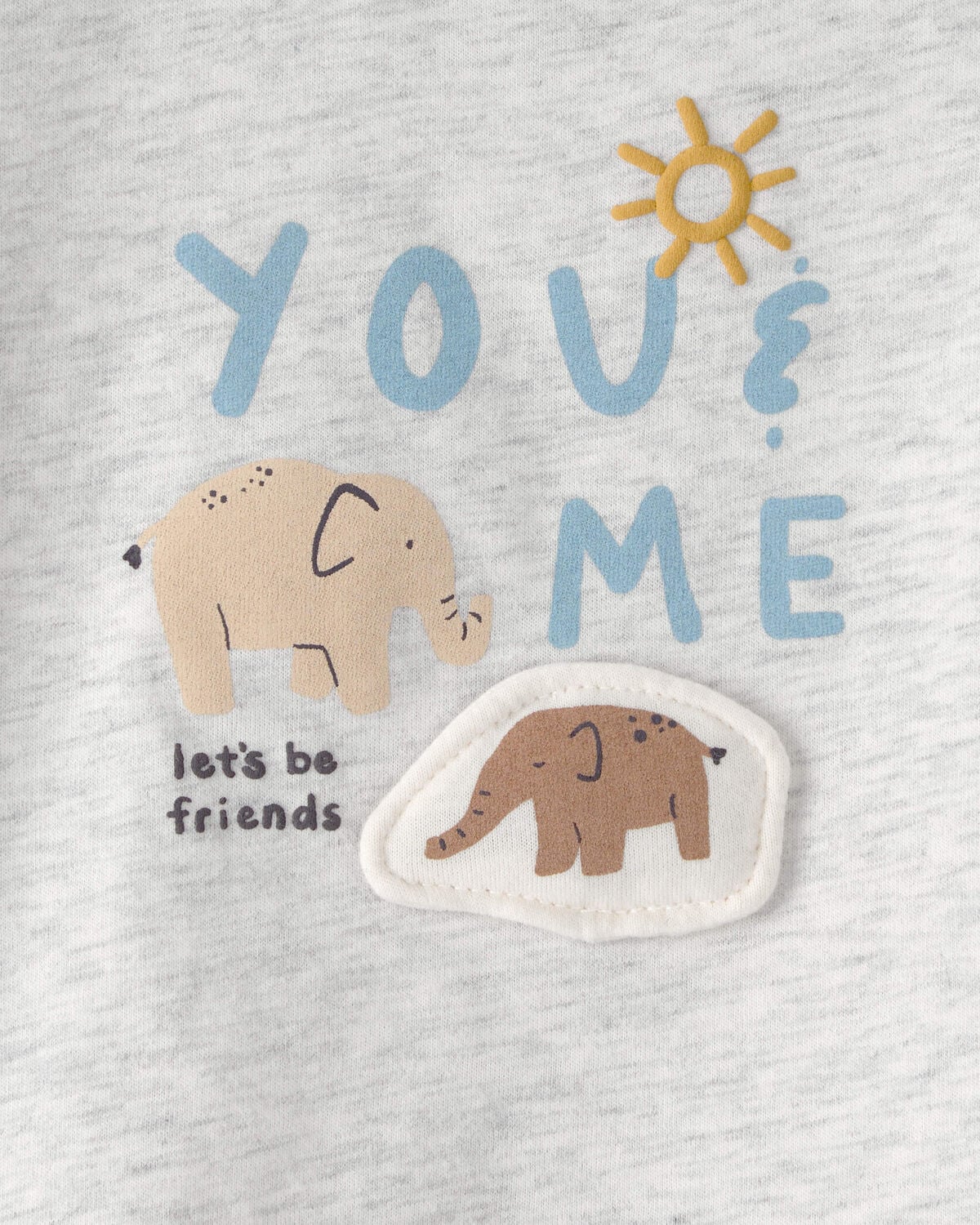 Baby 'Let's Be Friends' Graphic Tee - Grey - Image 3