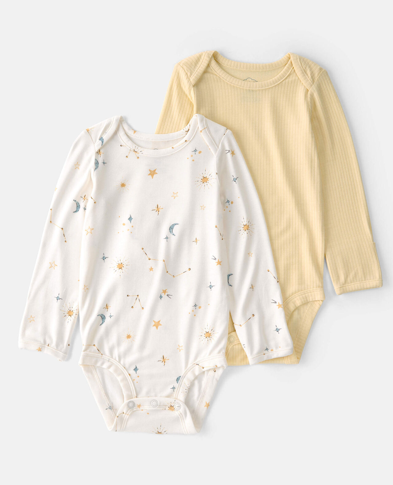 Baby 2-Pack Constellation PurelySoft Bodysuits - Yellow/Cream - Image 6
