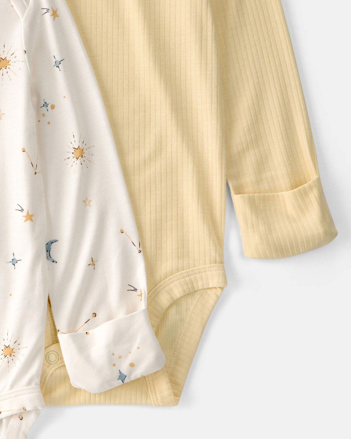 Baby 2-Pack Constellation PurelySoft Bodysuits - Yellow/Cream - Image 3