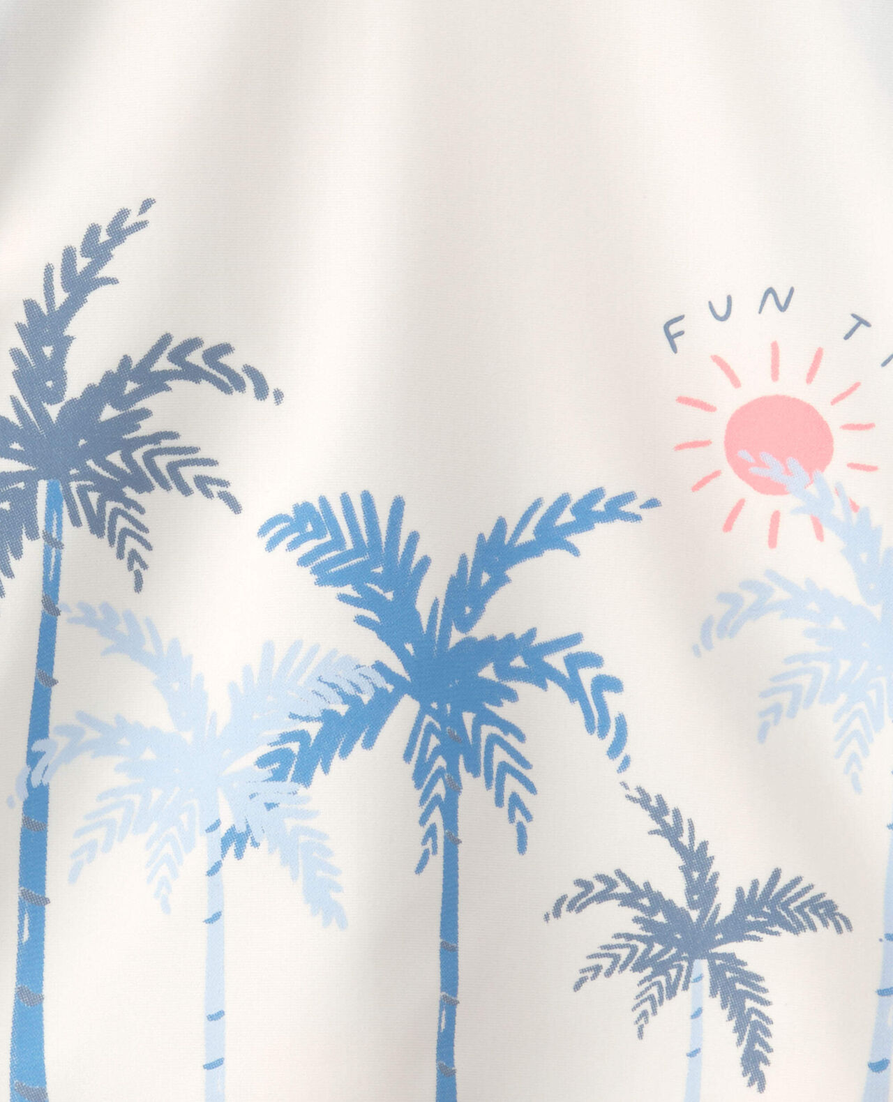 Baby Boy 3-Piece Palm Tree Long-Sleeve Rashguard Swimsuit Set - Blue/White - Image 5