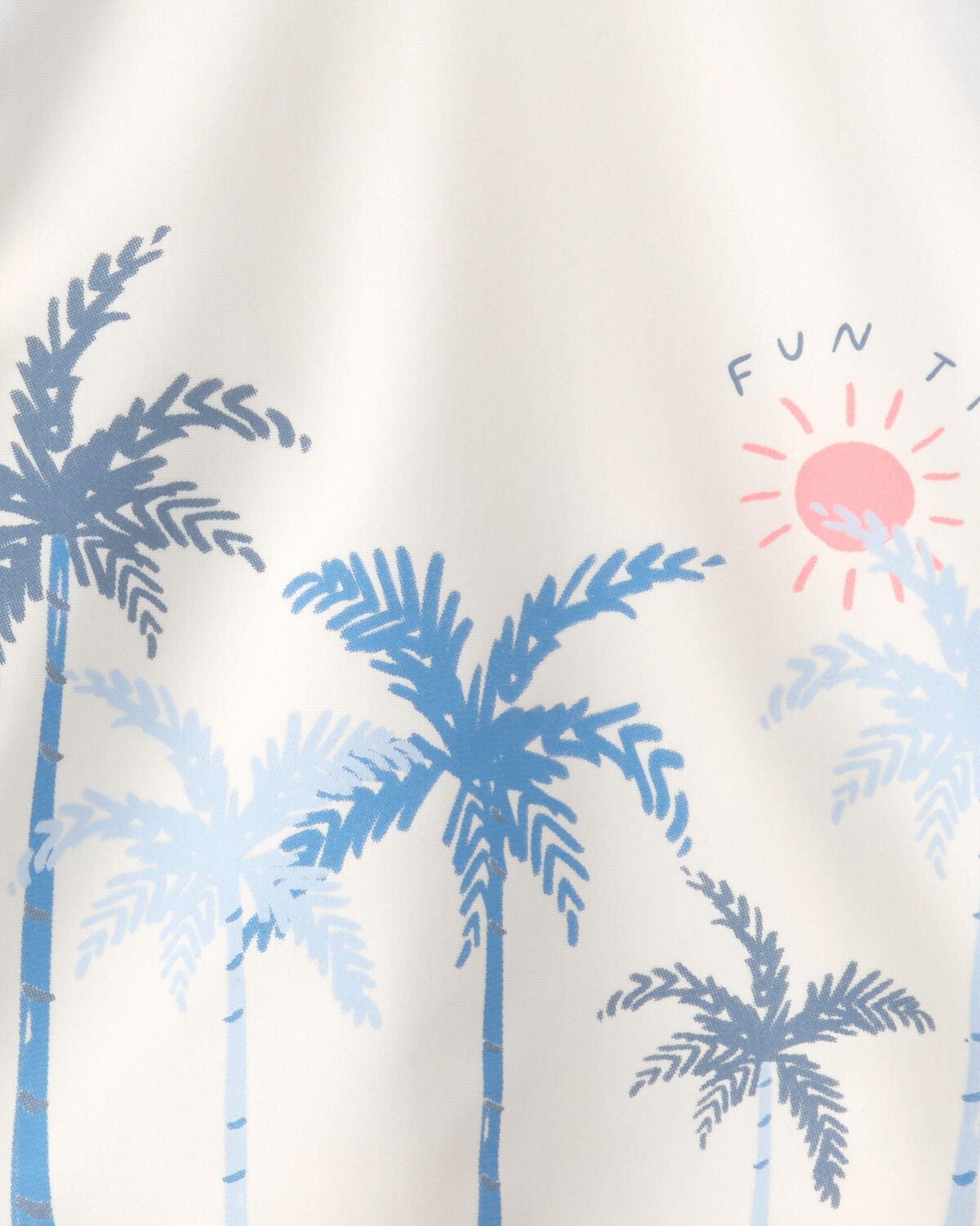 Baby Boy 3-Piece Palm Tree Long-Sleeve Rashguard Swimsuit Set - Blue/White - Image 4