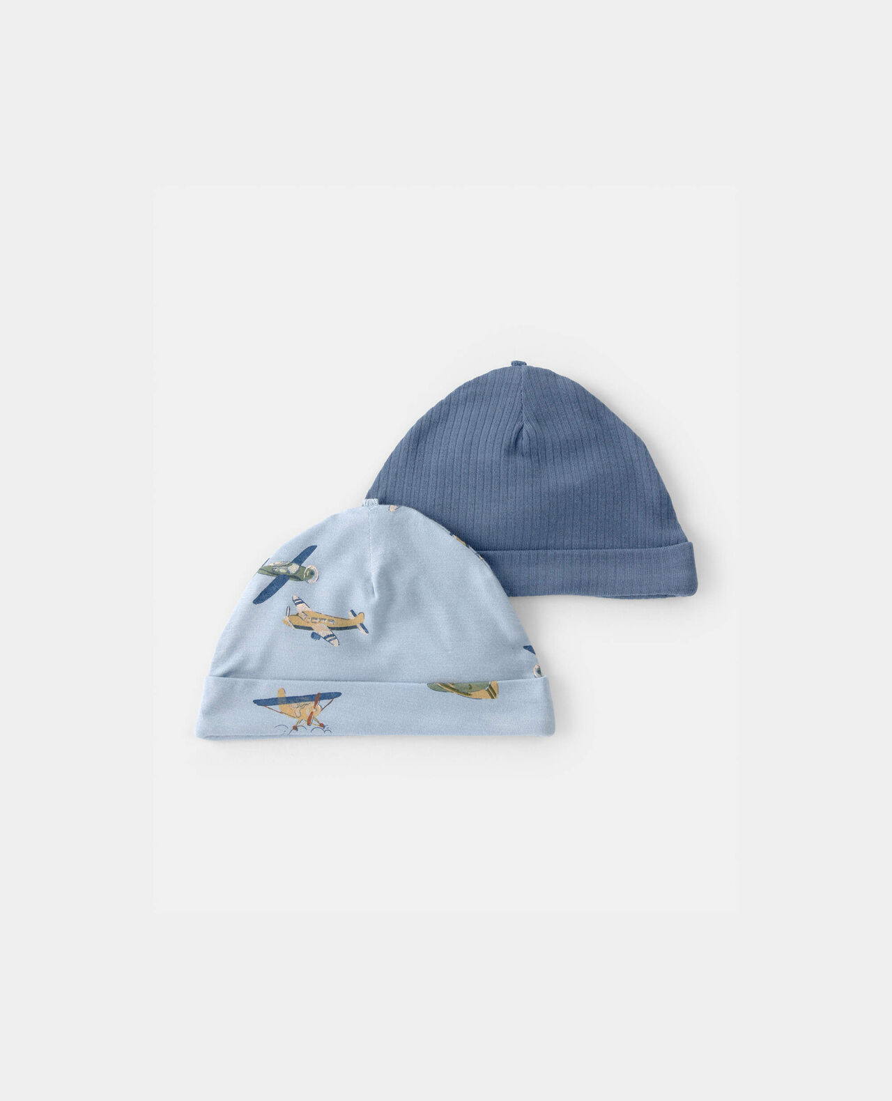 Baby Boy 2-Pack Plane PurelySoft Caps - Blue - Image 3