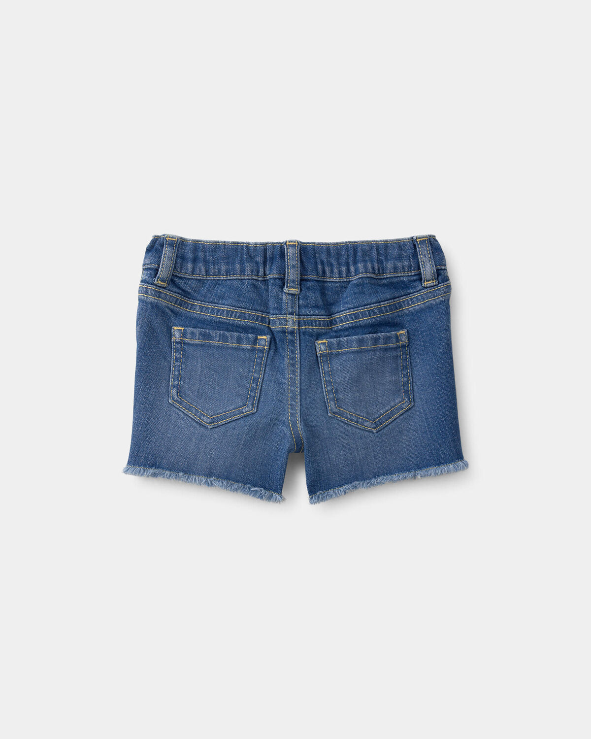 Baby Girl Daisy Denim Embroidered Shorts - Dark Wash - Image 2