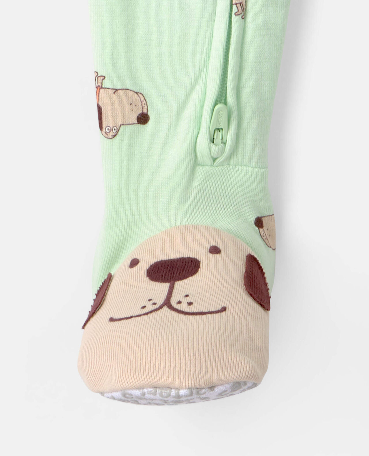 Baby Puppy 100% Cotton Snug Fit 1-Piece Pajama - Green - Image 5