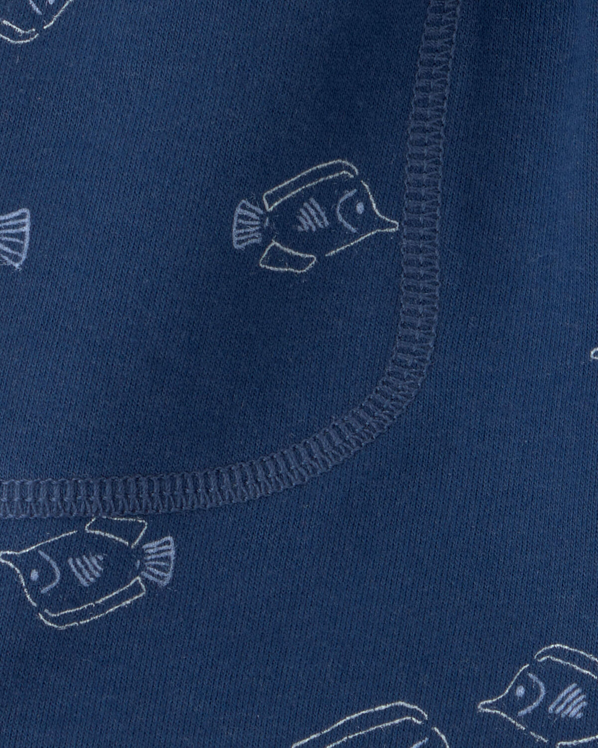 Baby Boy Fish French Terry Shorts - Blue - Image 3