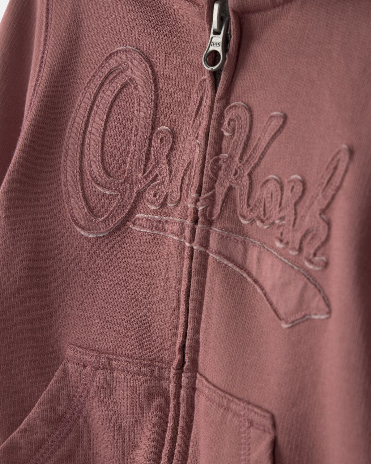 Baby Boy OshKosh Logo Zip-Up Hoodie - Brown - Image 2