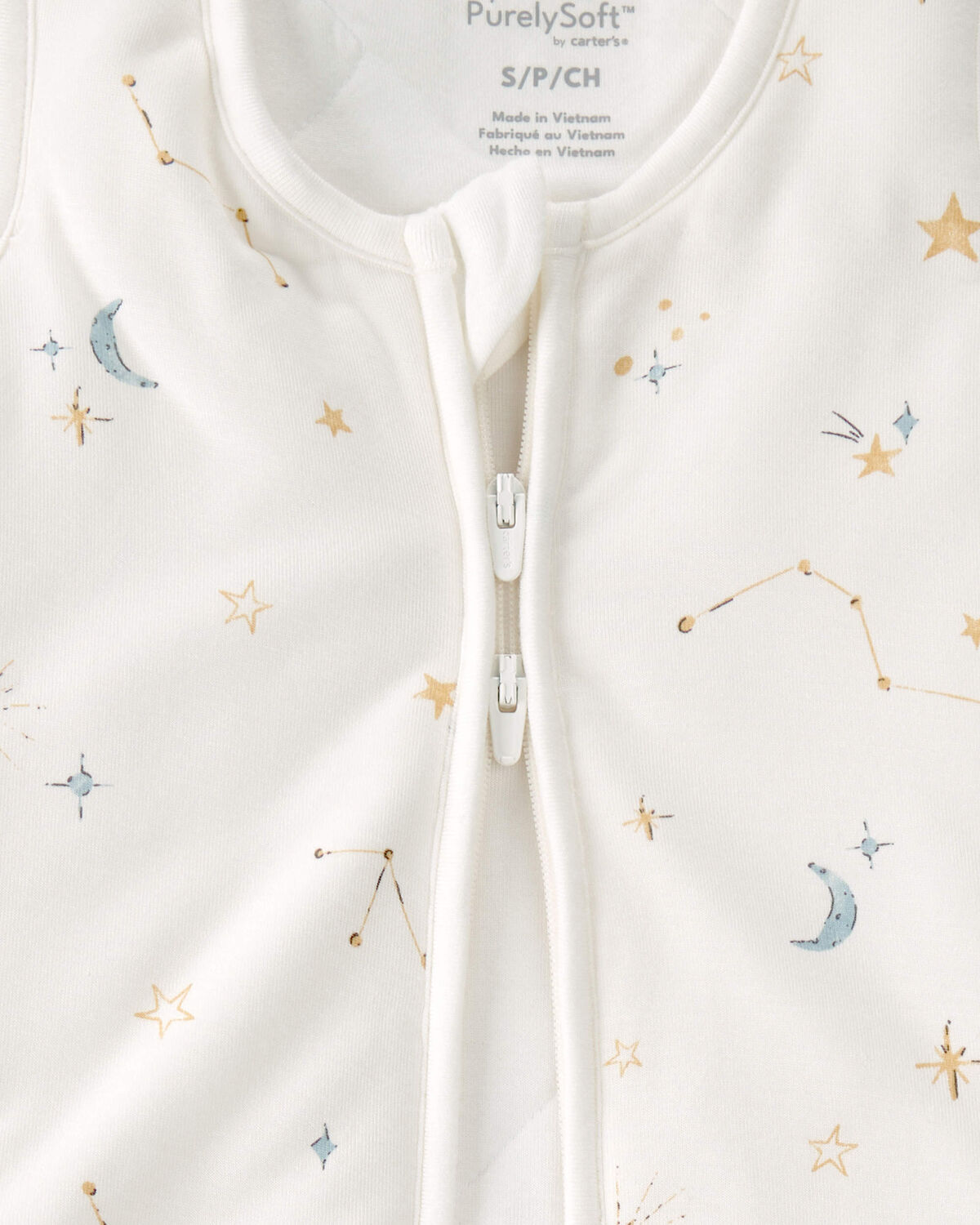Baby Constellation 2-Way Zip PurelySoft Wearable Blanket - Cream - Image 2
