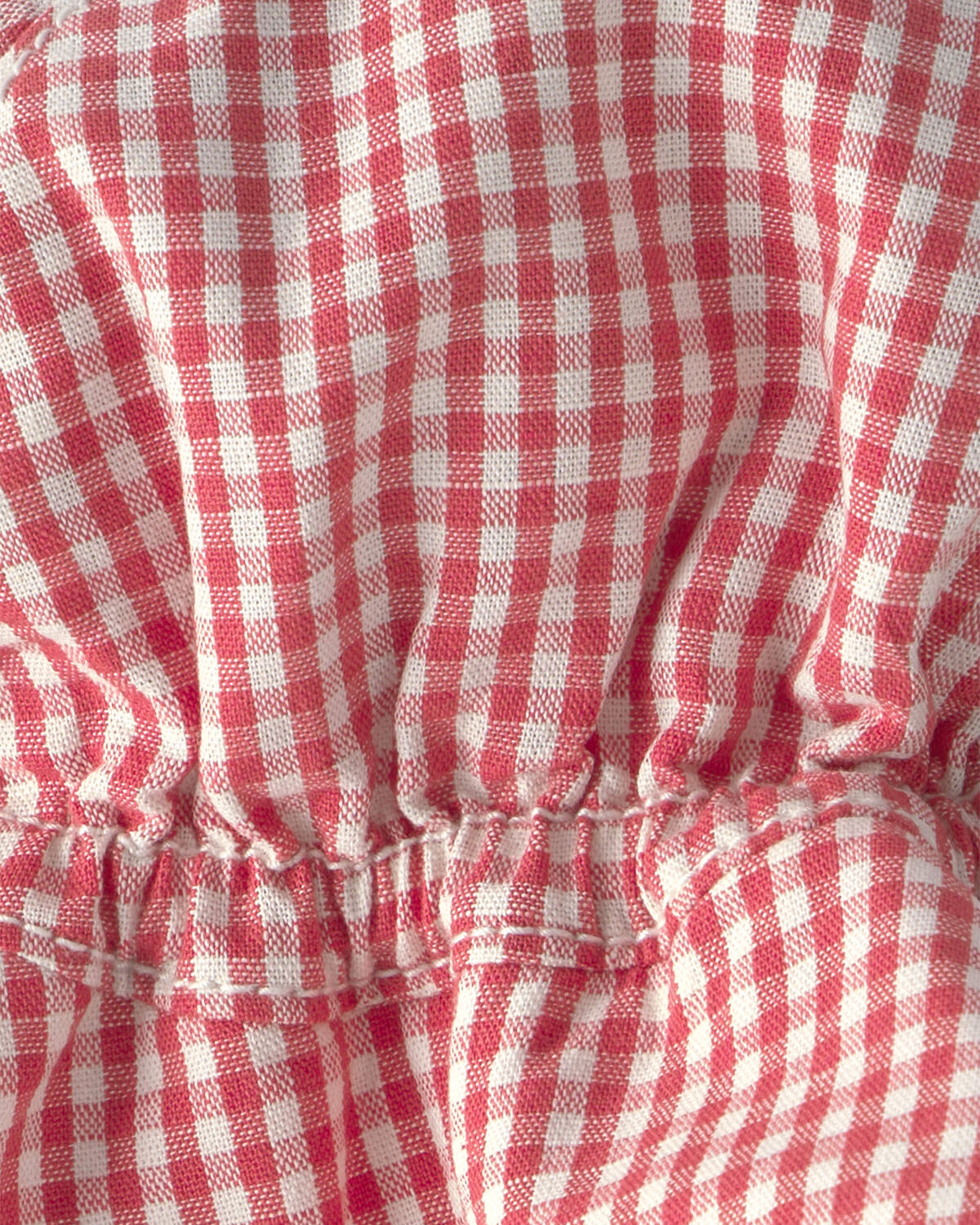 Baby Girl Sunhat Made with Organic Cotton in Red Gingham - Image 4