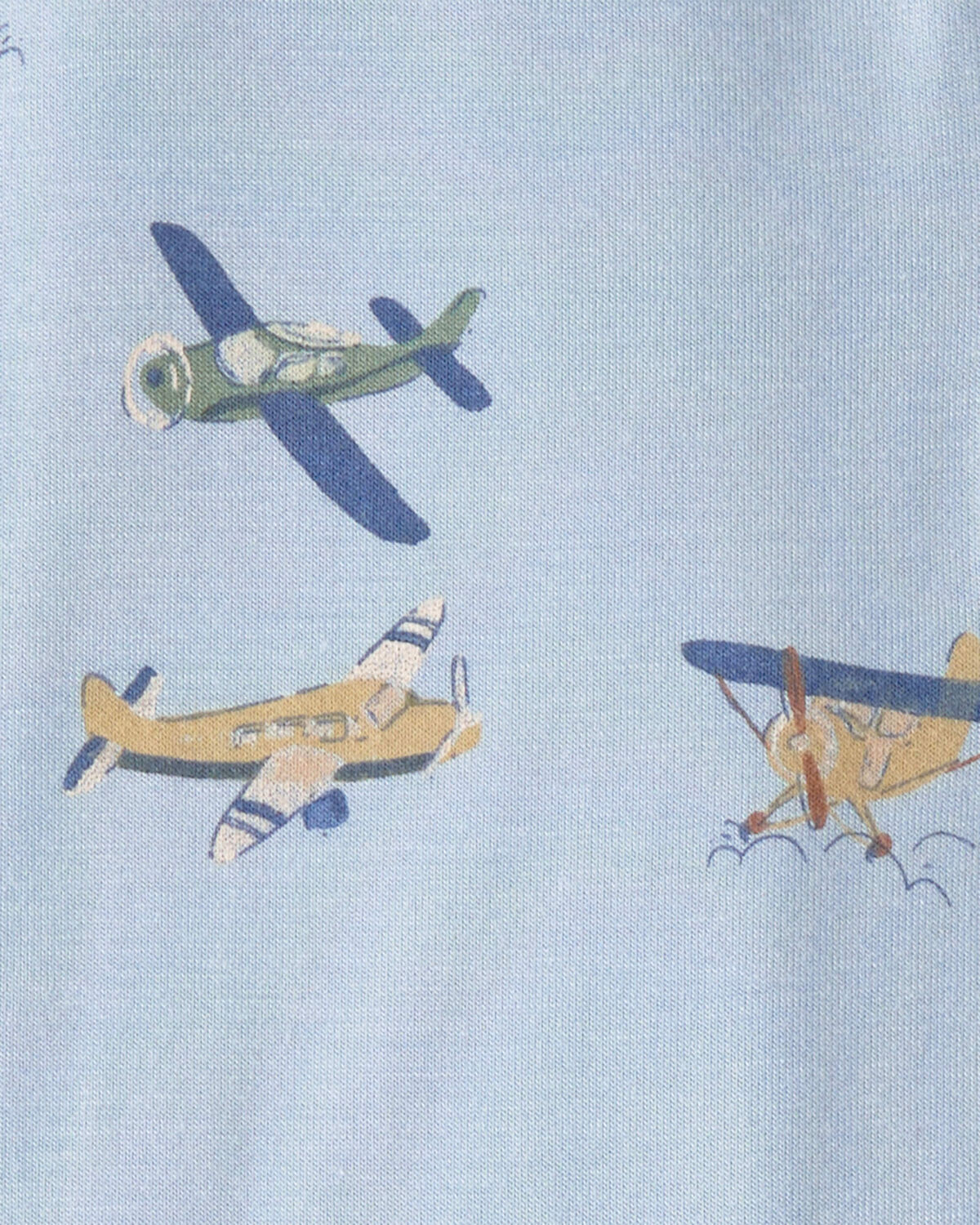 Baby Boy Plane PurelySoft 2-Way Zip 1-Piece Pajama - Blue - Image 4