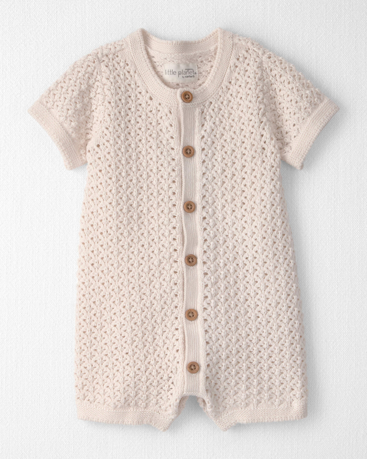 Baby Girl Organic Cotton Sweater Knit Romper