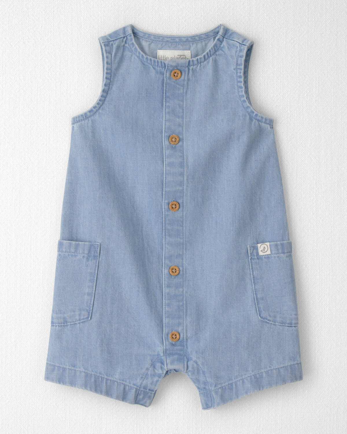 Baby Organic Cotton Chambray Romper