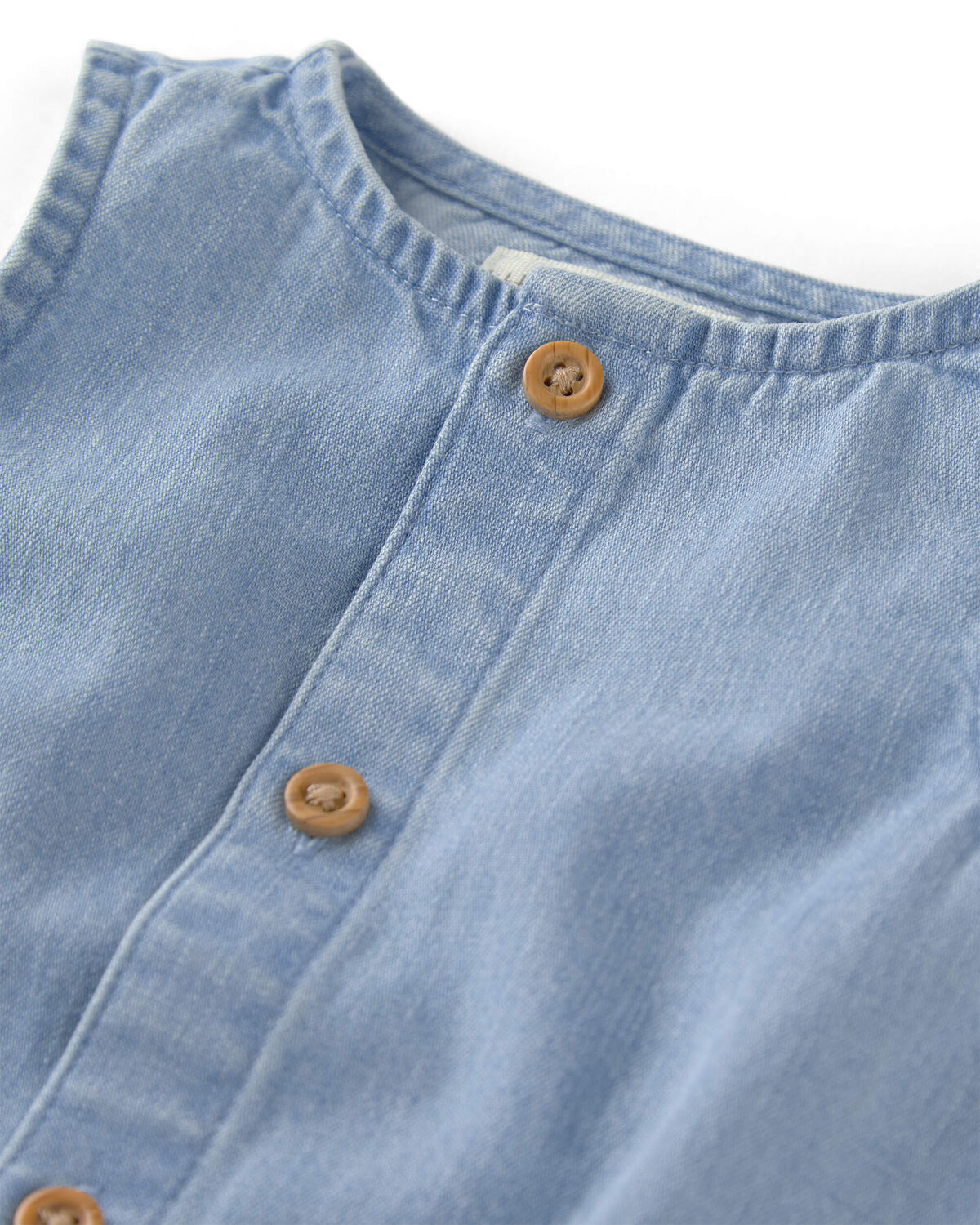 Baby Organic Cotton Chambray Romper - Image 2