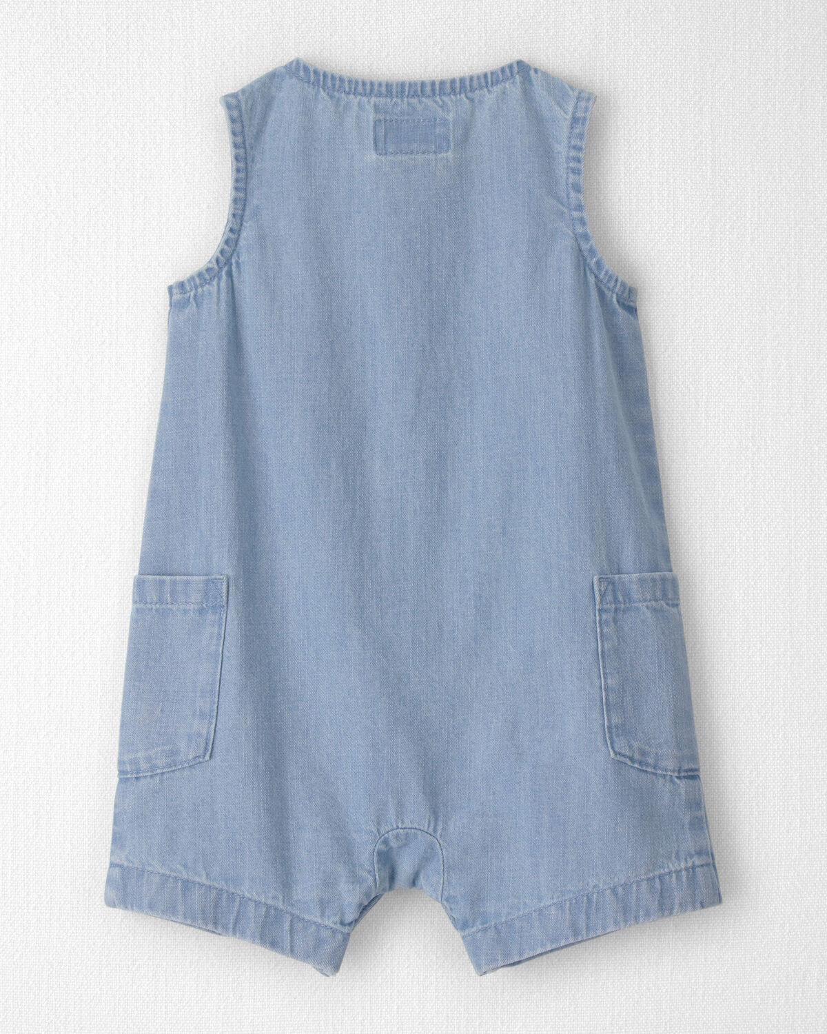 Baby Organic Cotton Chambray Romper - Image 3