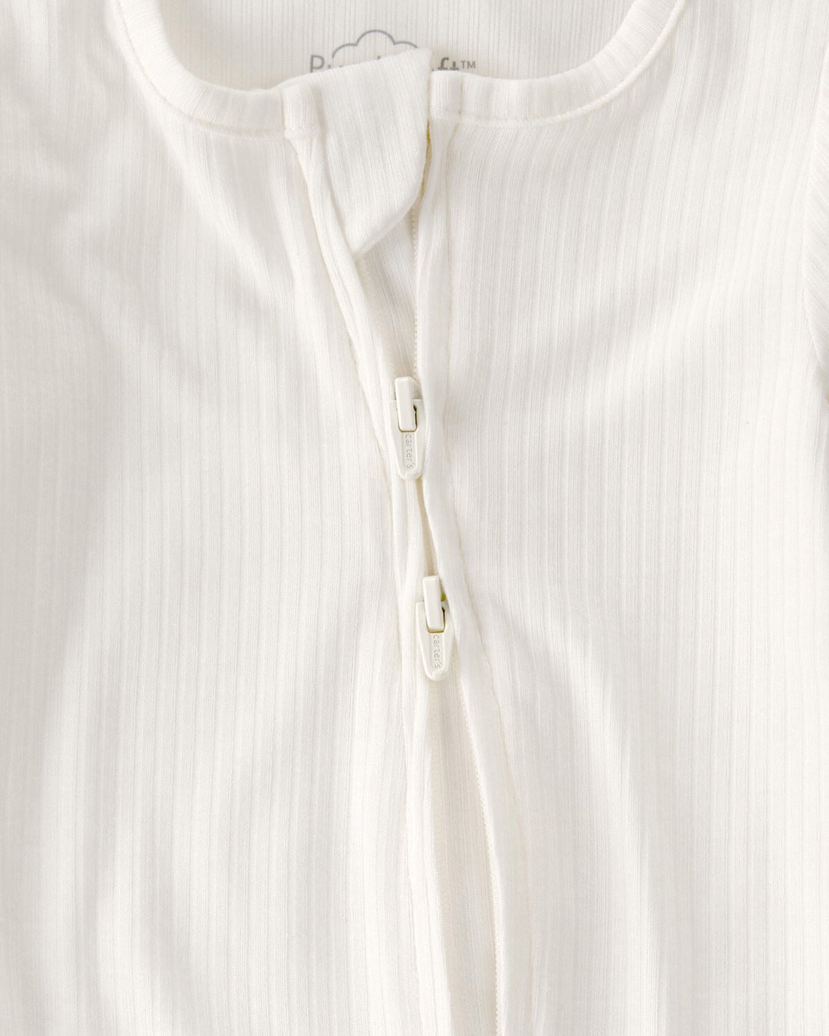 Baby 2-Way Zip PurelySoft Sleep & Play Pajama - Cream - Image 2