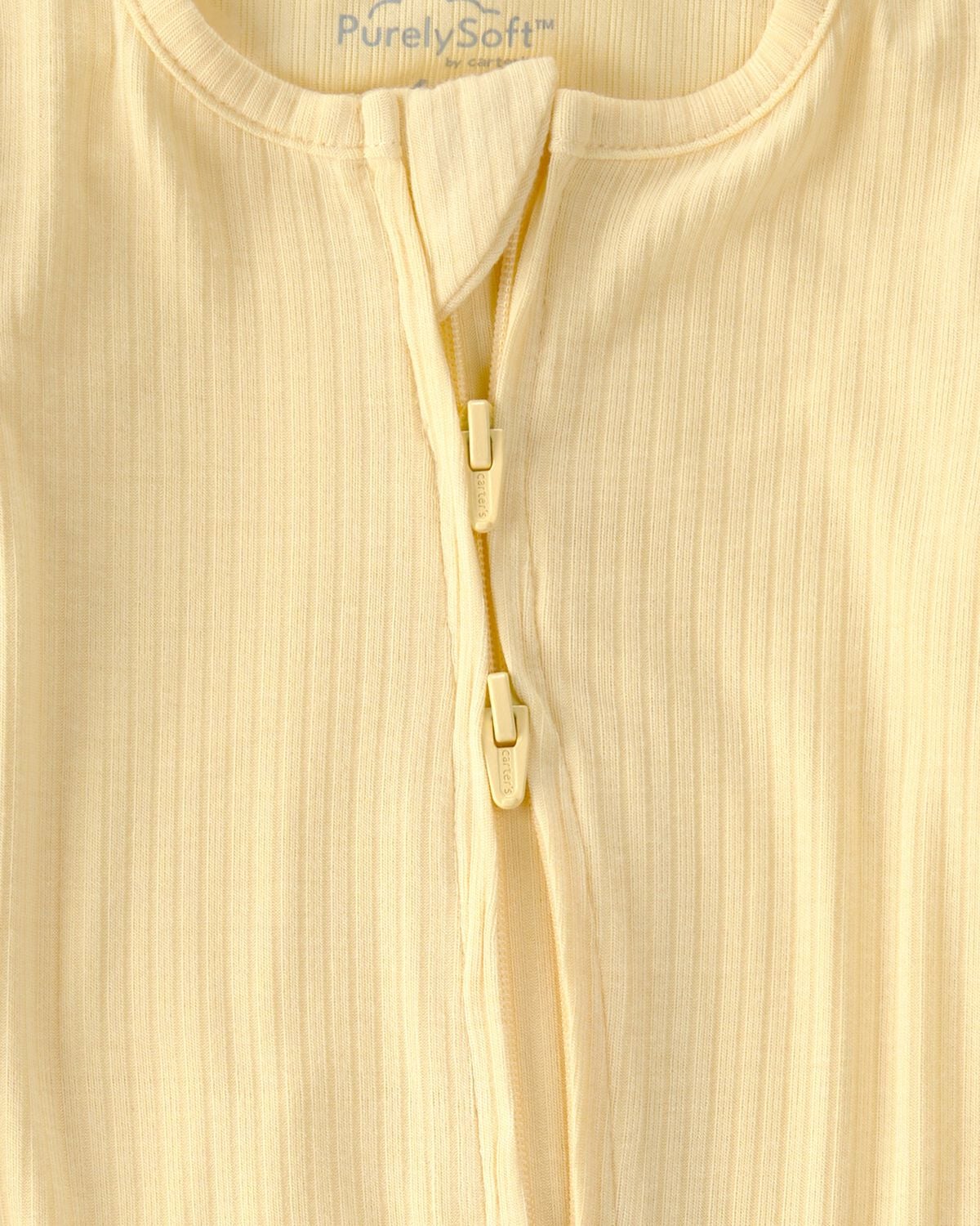 Baby 2-Way Zip PurelySoft Sleep & Play Pajama - Yellow - Image 3