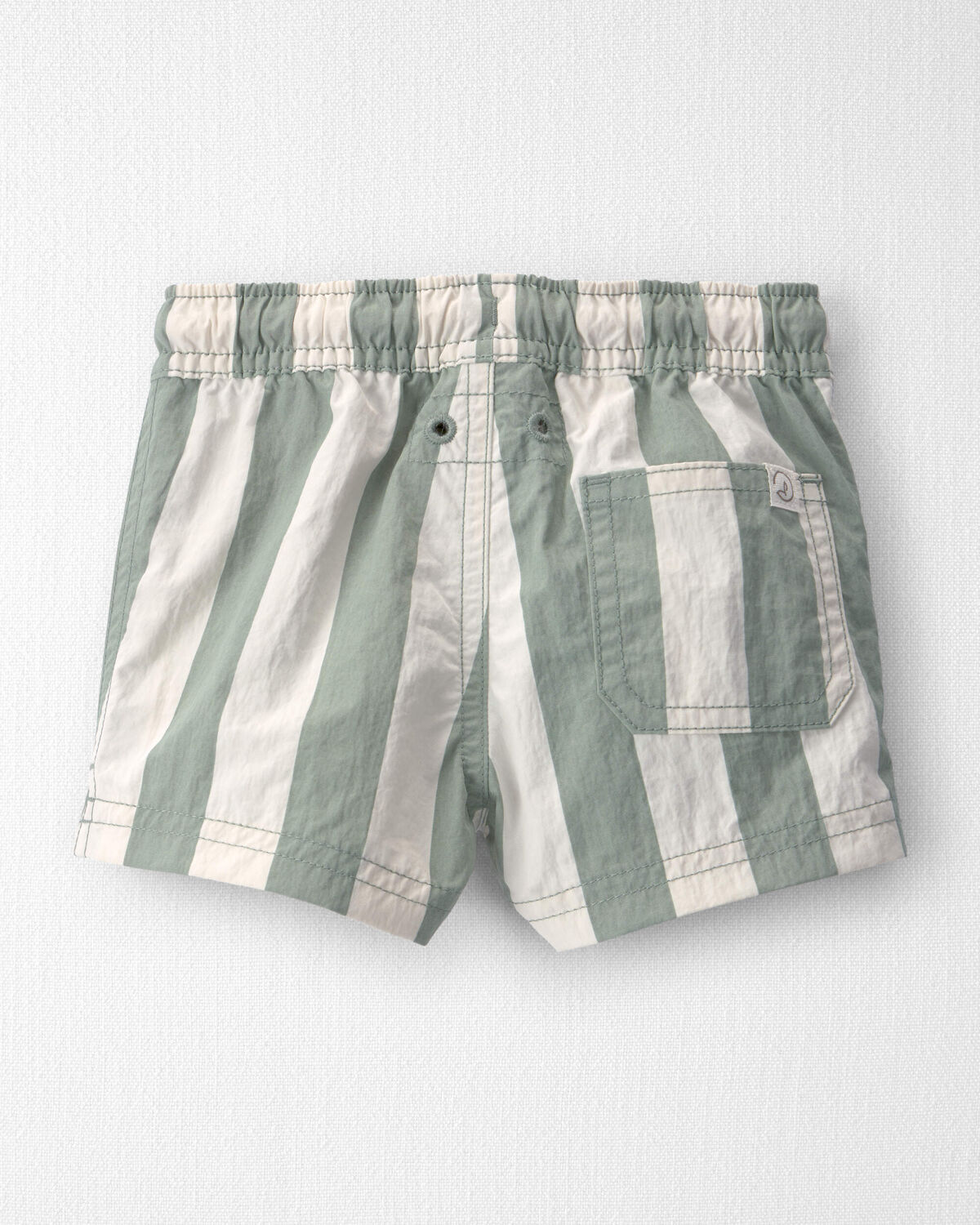 Baby Boy Recycled Swim Trunks in Stripes - Image 2