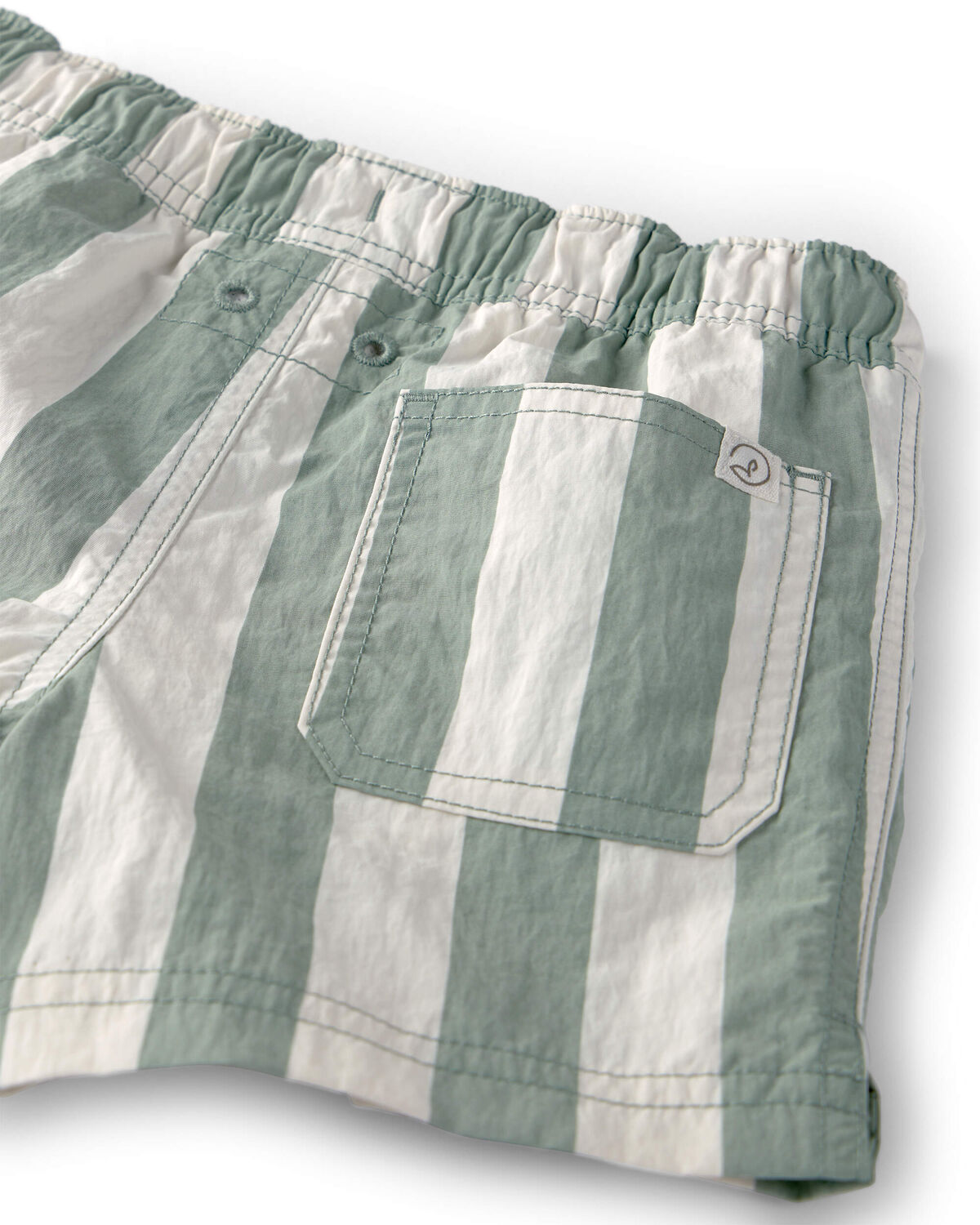 Baby Boy Recycled Swim Trunks in Stripes - Image 3