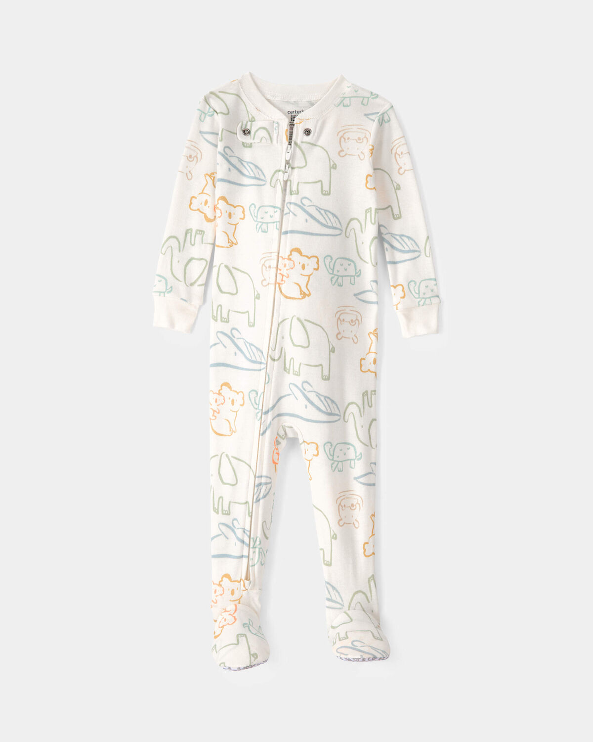 Baby Elephant 100% Cotton Snug Fit 1-Piece Pajama - Ivory