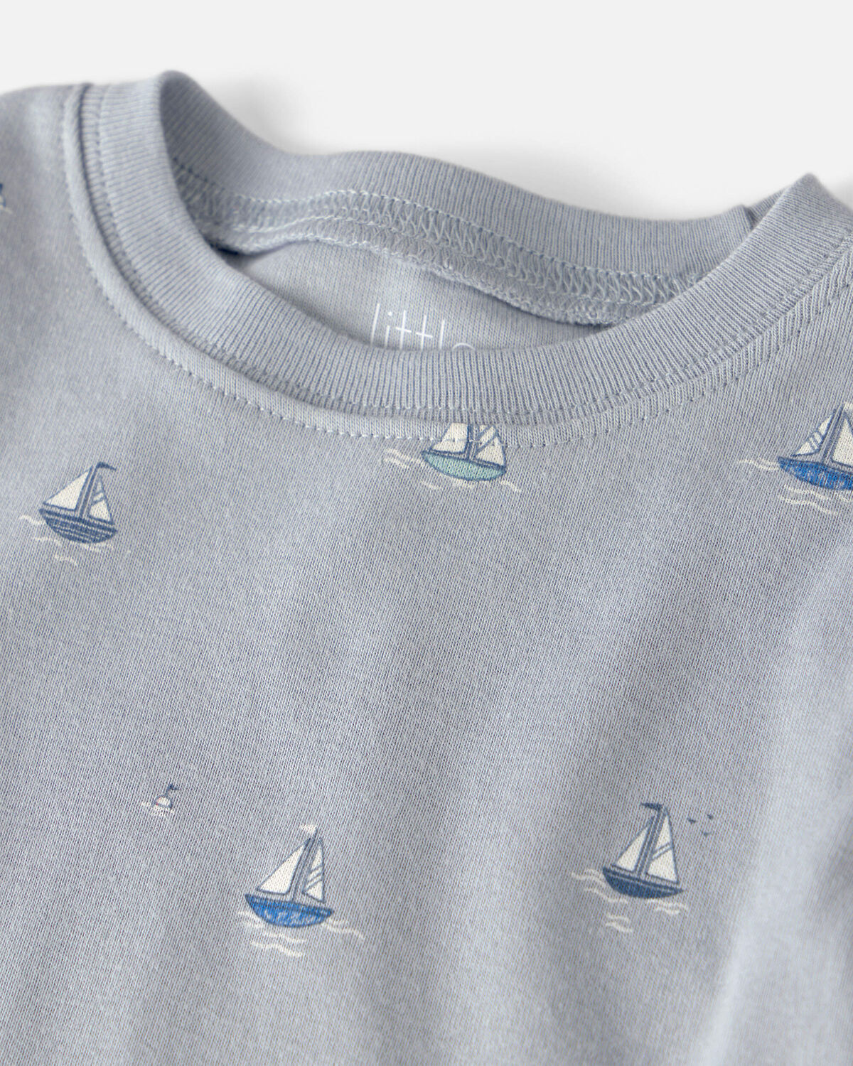 Baby 2-Piece Organic Cotton Ribbed Pajama Set in Sail Away Print - Image 2