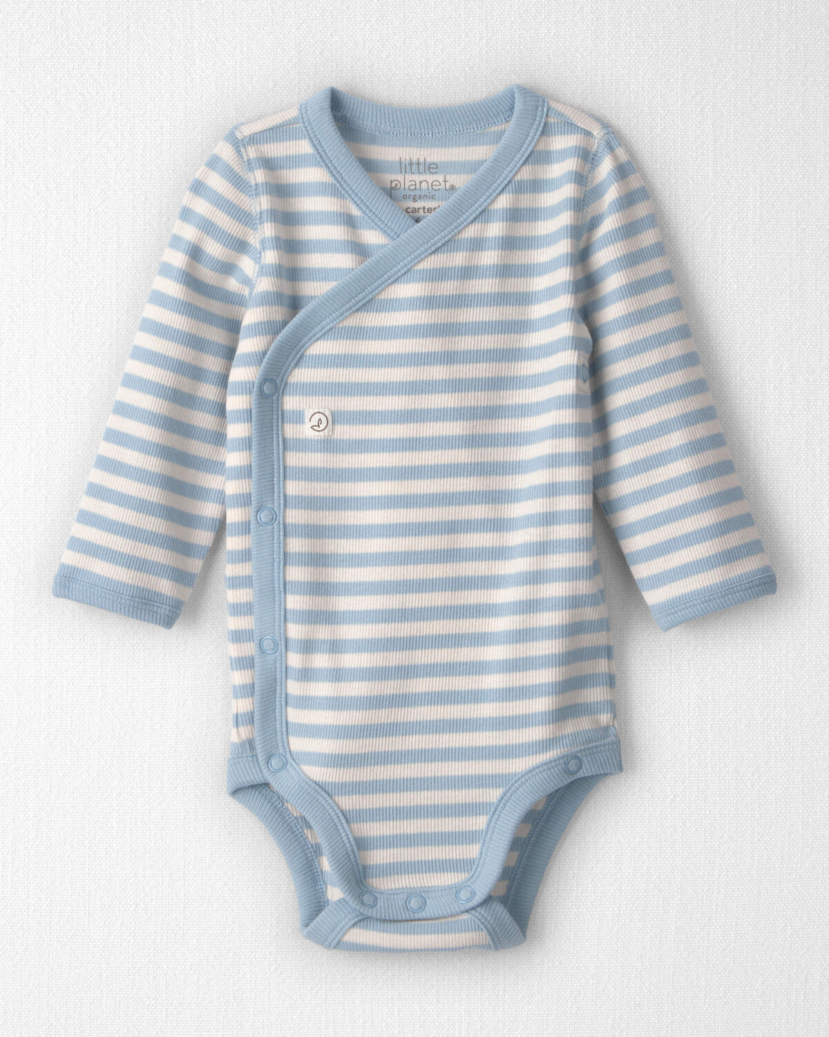 Baby Organic Cotton Wrap Bodysuit in Stripes
