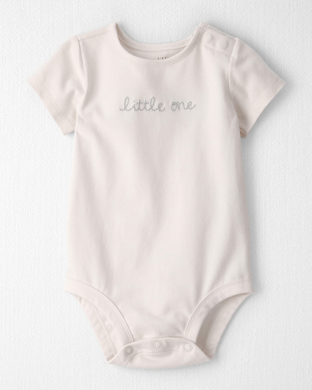 Baby Organic Cotton 'Little One' Embroidered Bodysuit