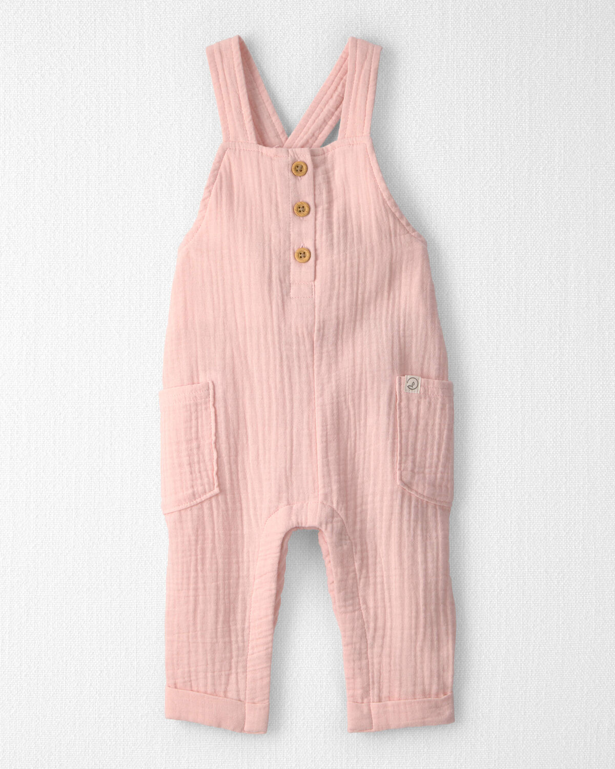 Baby Girl Organic Cotton Gauze Overalls