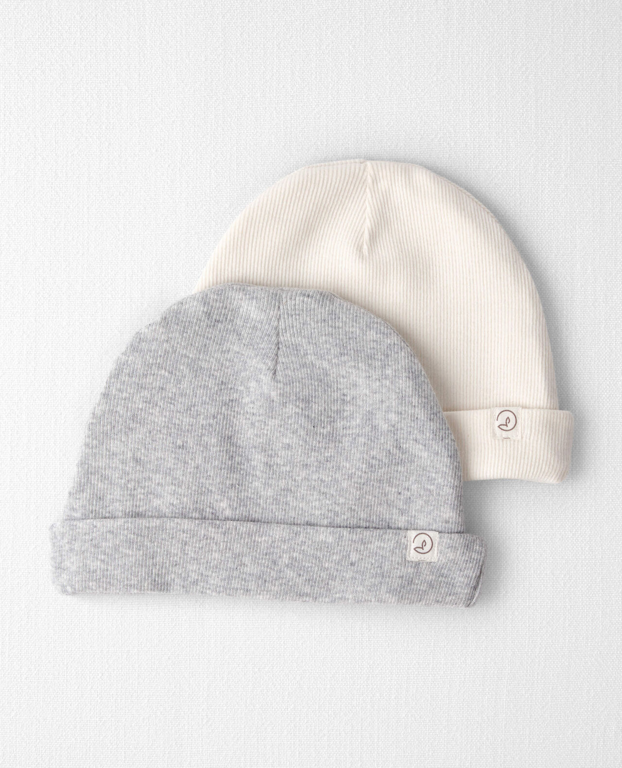 Baby 2-Pack Organic Cotton Rib Caps - Image 3