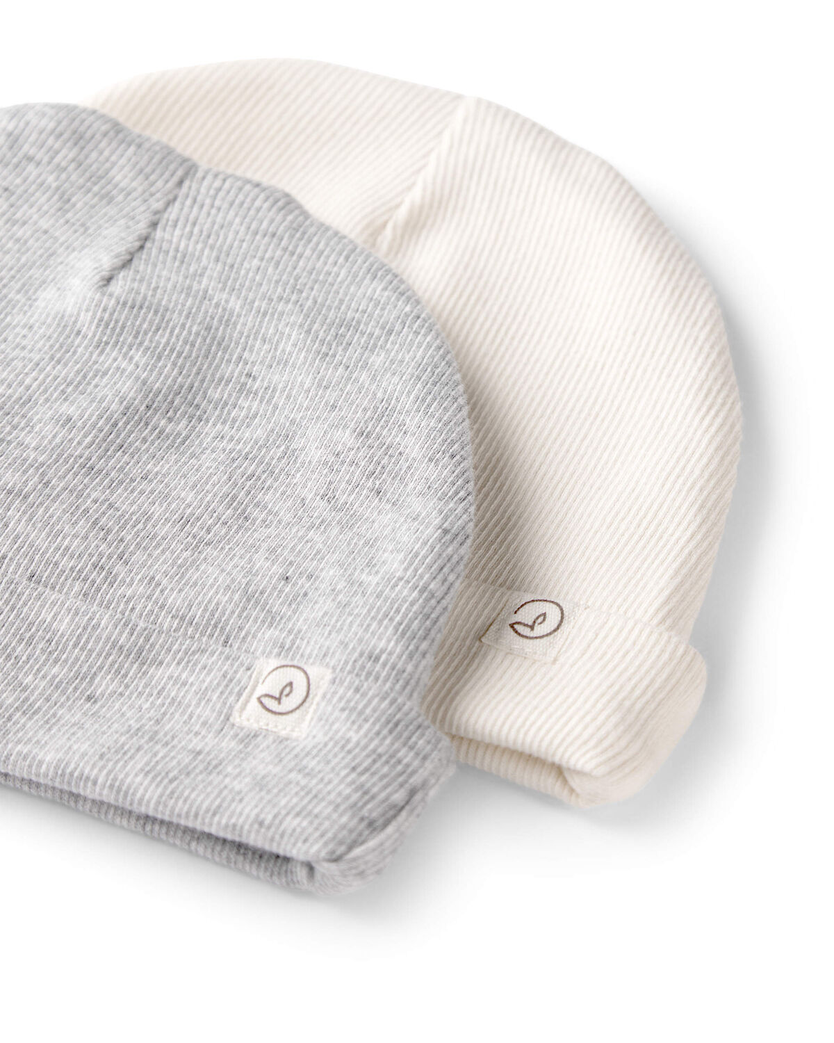 Baby 2-Pack Organic Cotton Rib Caps - Image 2