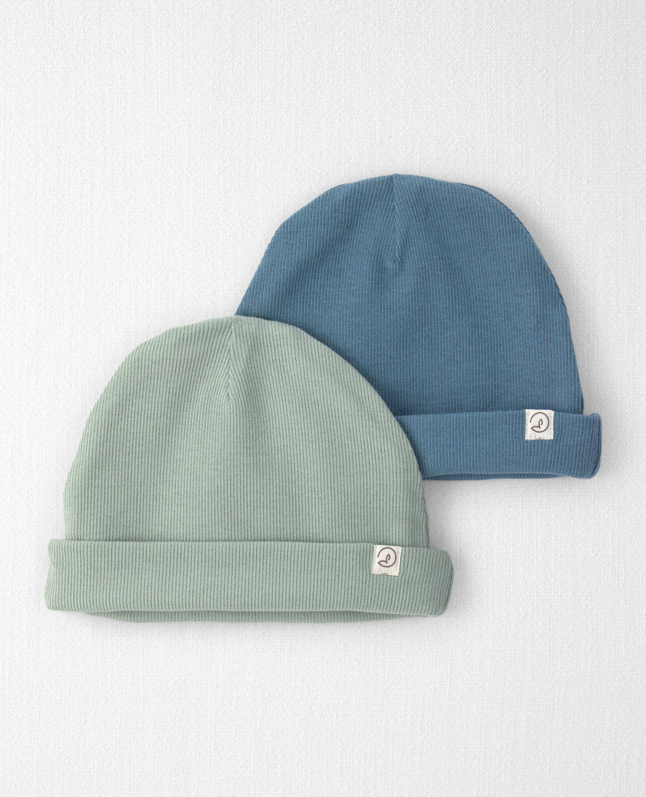 Baby 2-Pack Organic Cotton Rib Caps - Image 5