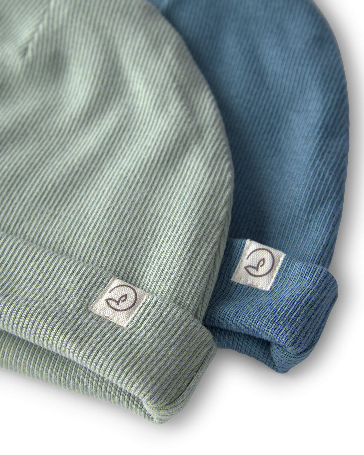 Baby 2-Pack Organic Cotton Rib Caps - Image 2