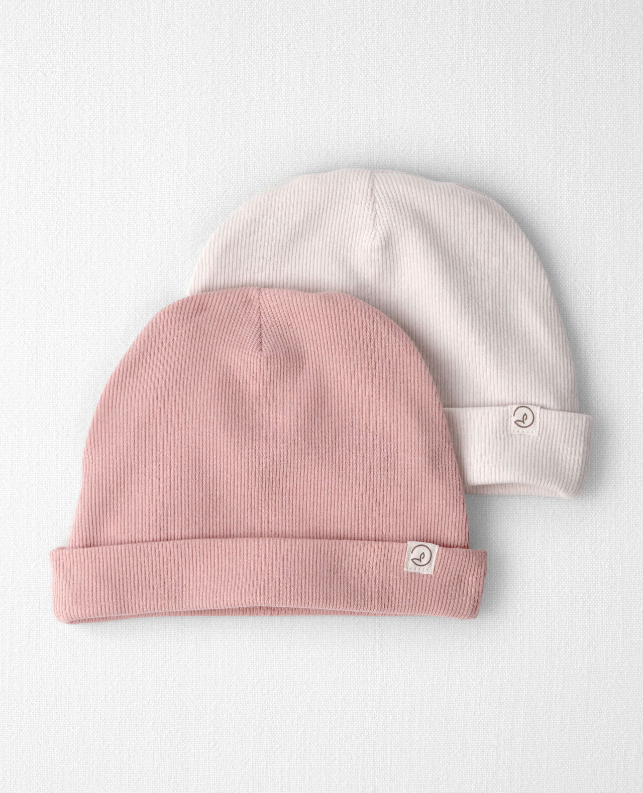 Baby 2-Pack Organic Cotton Rib Caps - Image 4