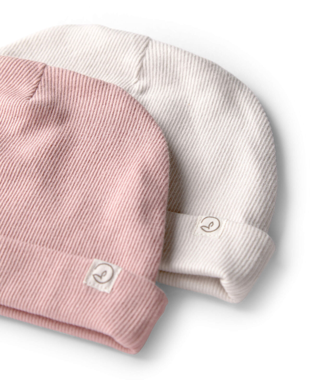 Baby Girl 2-Pack Organic Cotton Rib Caps - Image 2