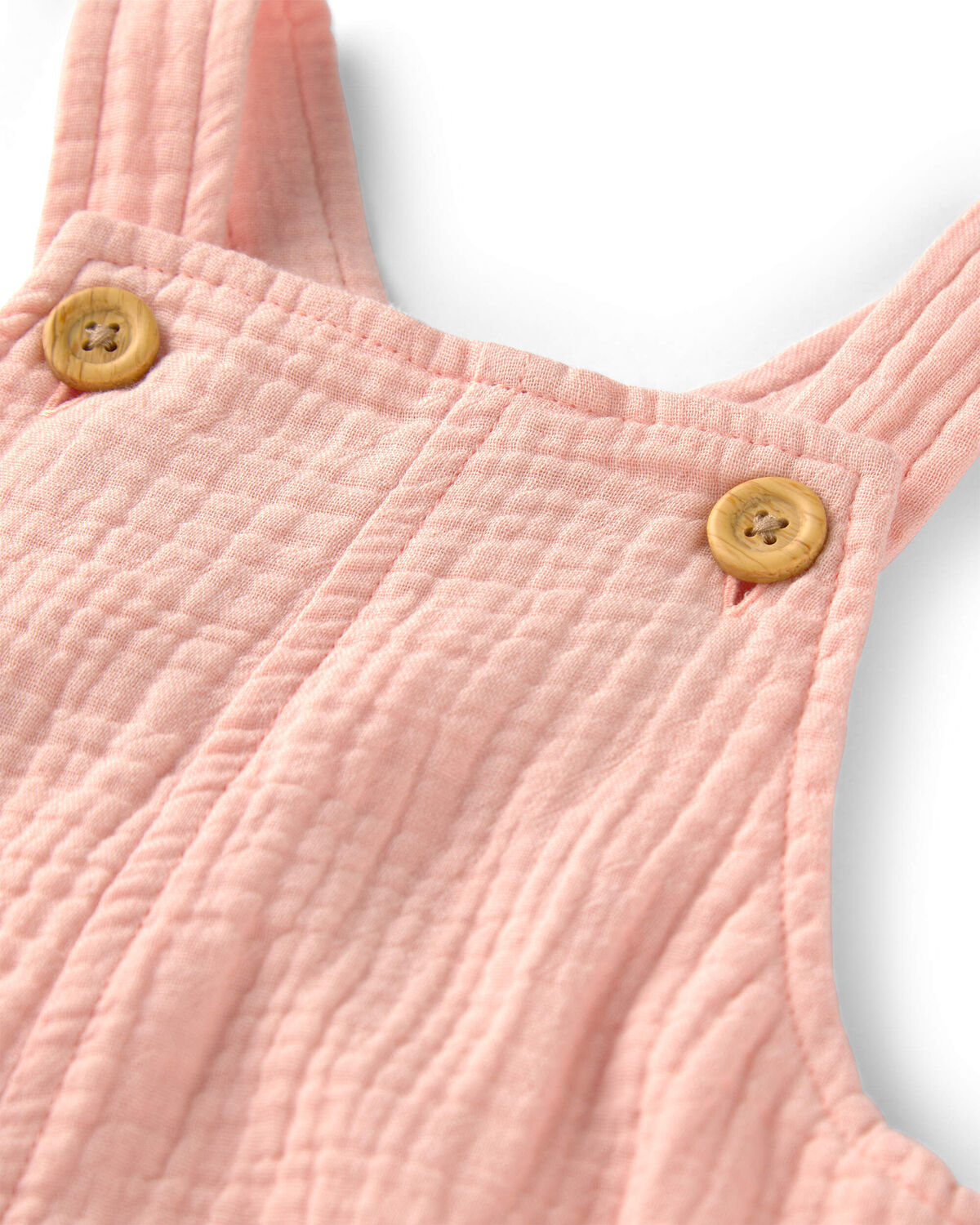 Baby Girl Organic Cotton Gauze Shortalls - Image 2