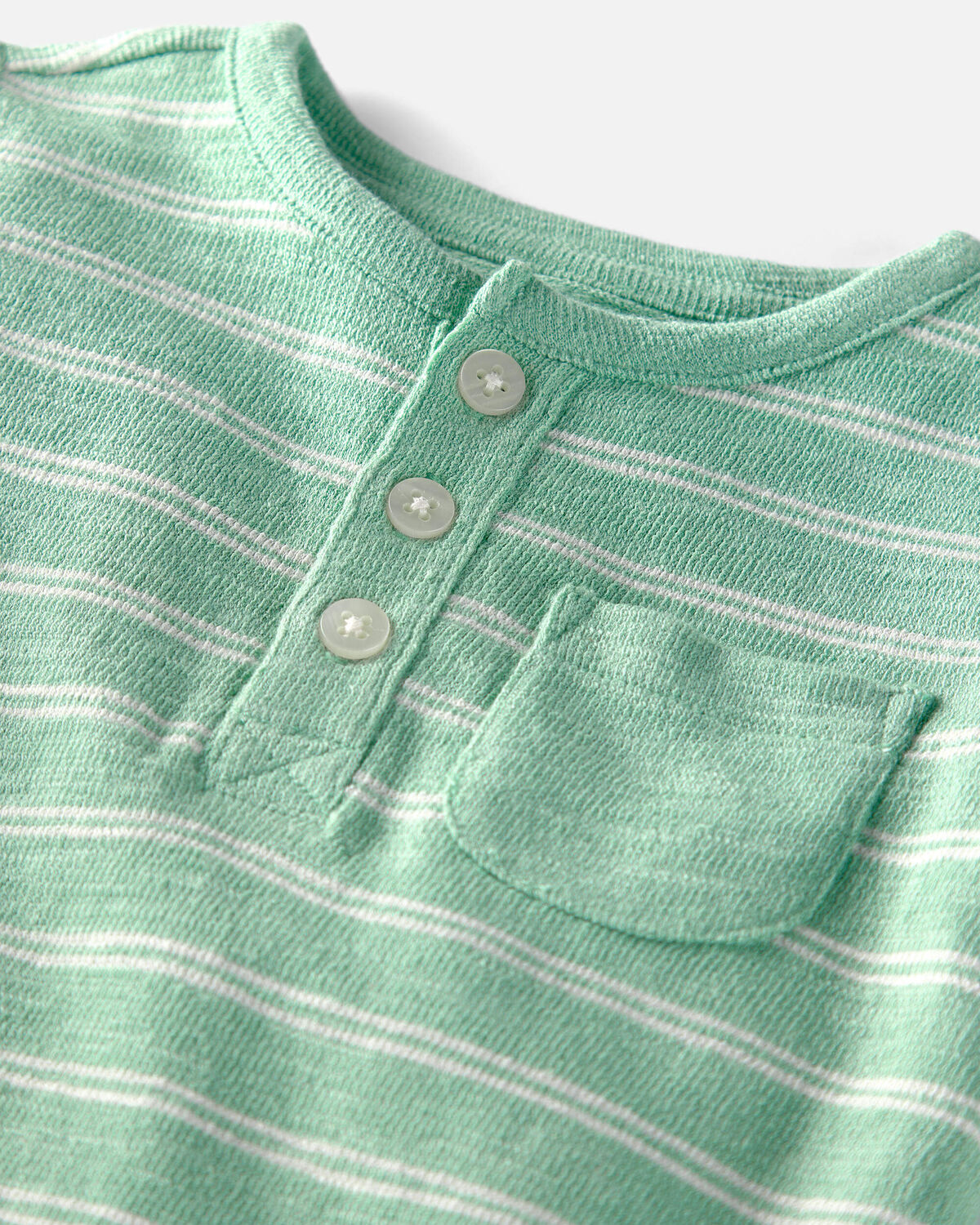 Baby Short-Sleeve Romper Made with Organic Cotton in Stripes - Image 2
