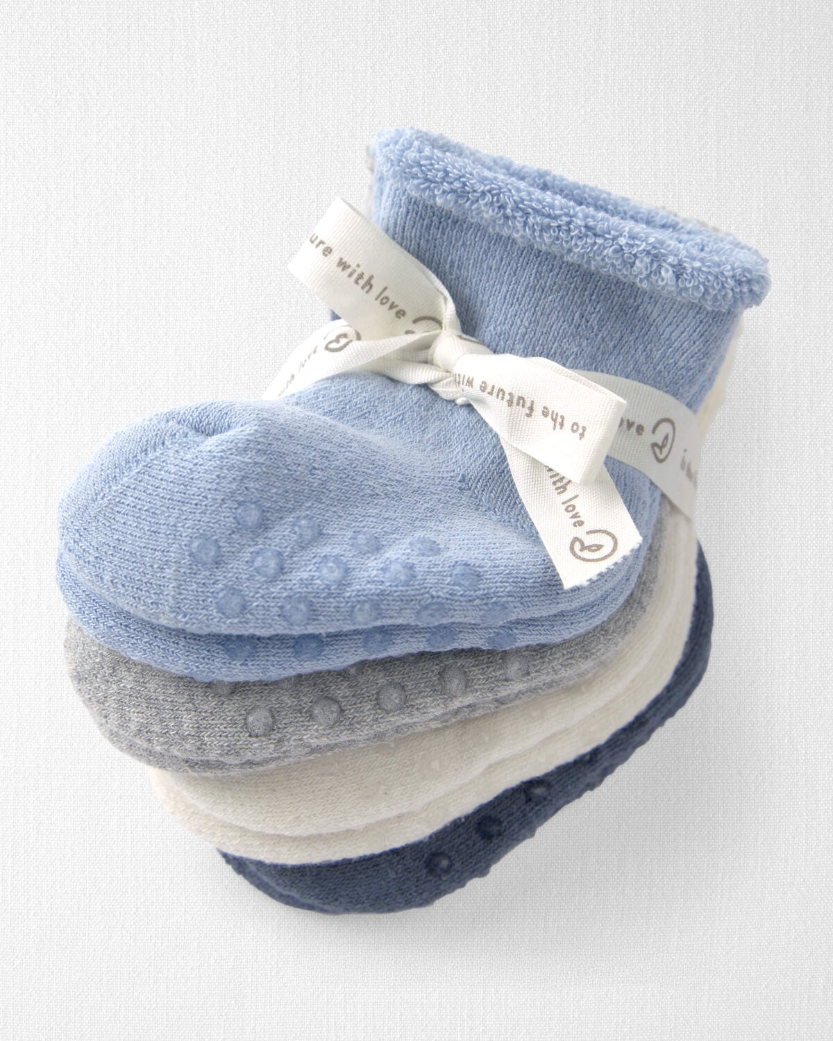 Baby Boy 4-Pack Slip Resistant Socks Made with Organic Cotton - Image 2