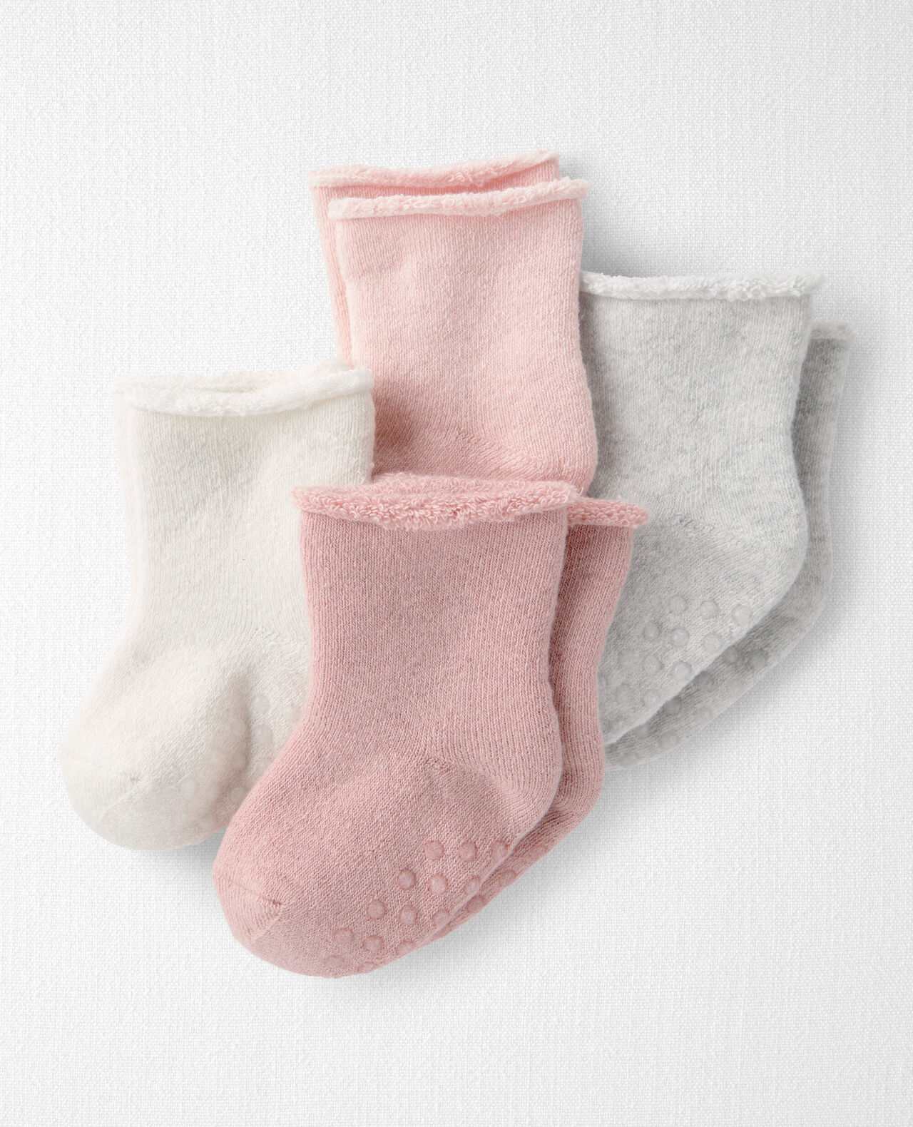 Baby Boy 4-Pack Slip Resistant Socks Made with Organic Cotton - Image 4