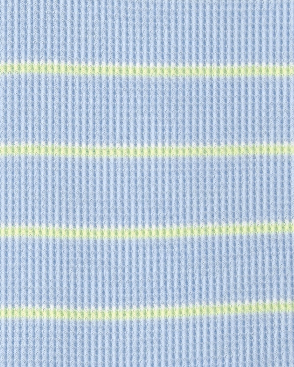Baby Boy Striped Waffle-Knit Romper - Blue - Image 3