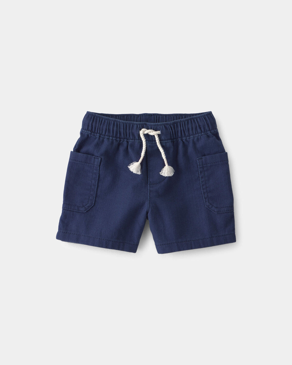 Baby Boy Twill Drawstring Shorts - Navy