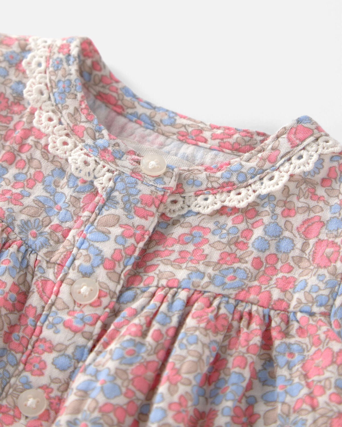 Baby Girl Organic Cotton Gauze Dress in Spring Floral Print - Image 5
