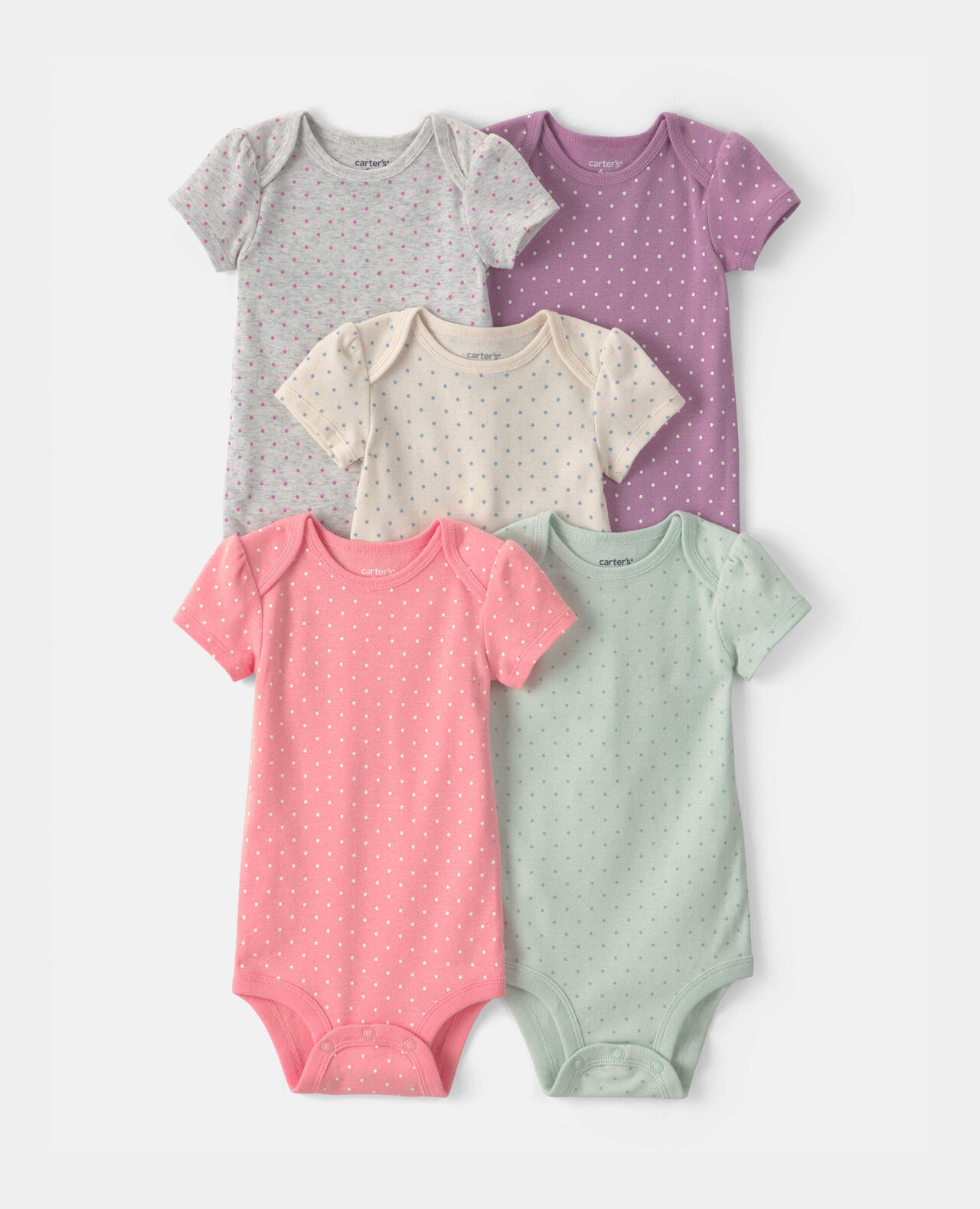 Baby Girl 5-Pack Floral Butterfly Short-Sleeve Multipack Bodysuits - Image 9