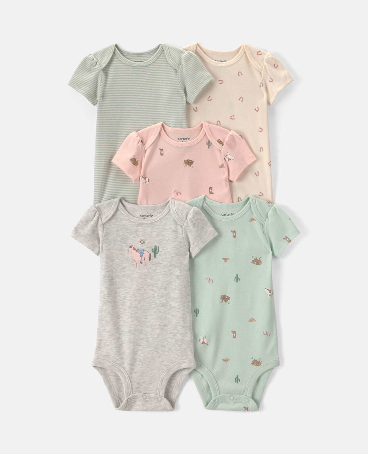 Baby Girl 5-Pack Floral Butterfly Short-Sleeve Multipack Bodysuits - Image 10