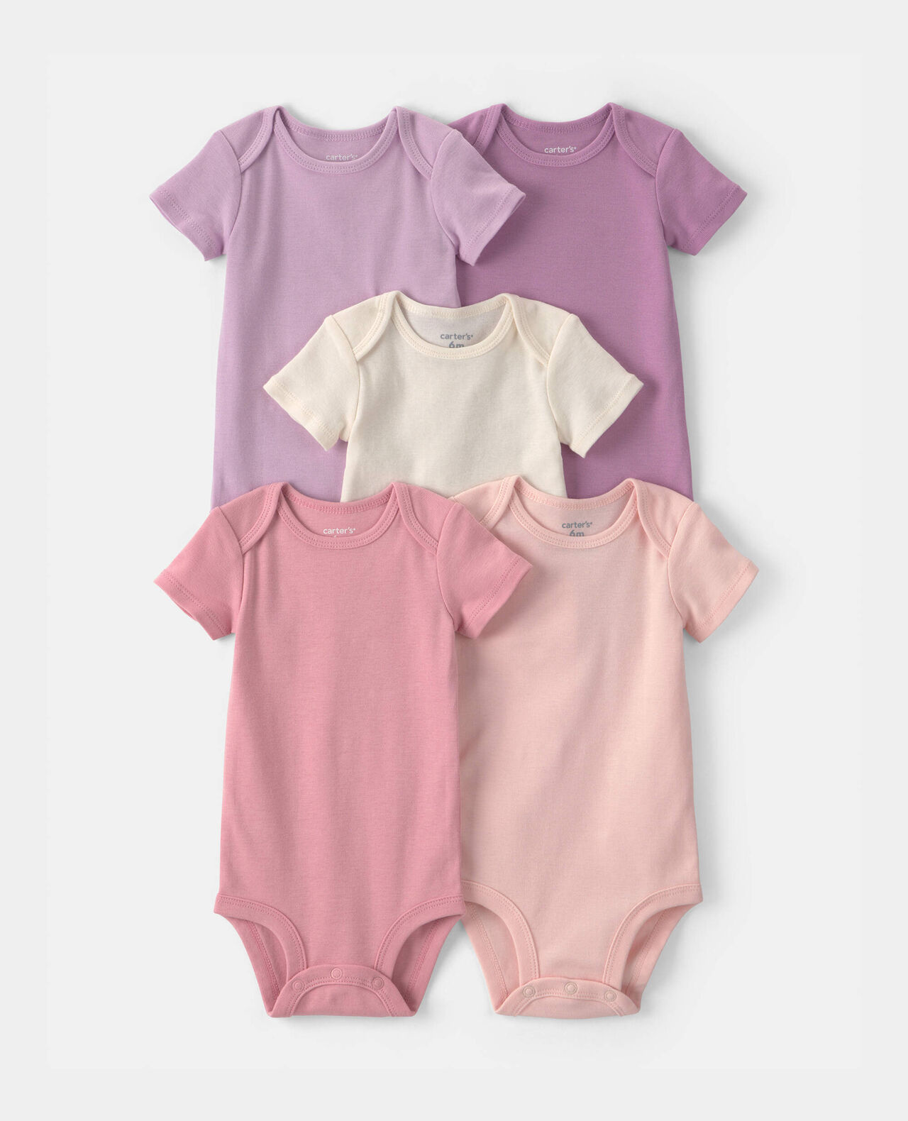 Baby Girl 5-Pack Floral Butterfly Short-Sleeve Multipack Bodysuits - Image 12