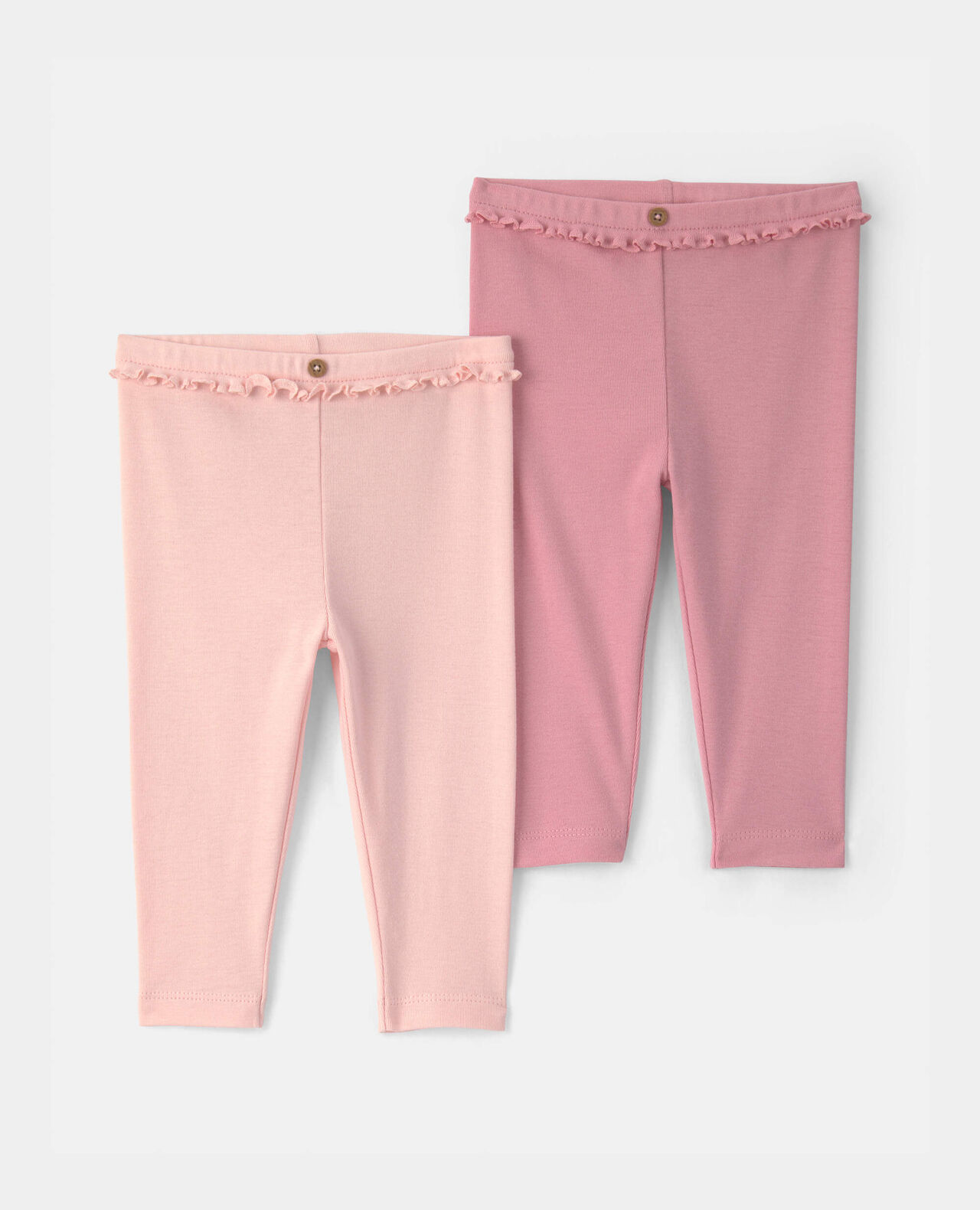 Baby Girl 2-Pack Cotton Pull-On Pants - Pink/Navy Blue - Image 7