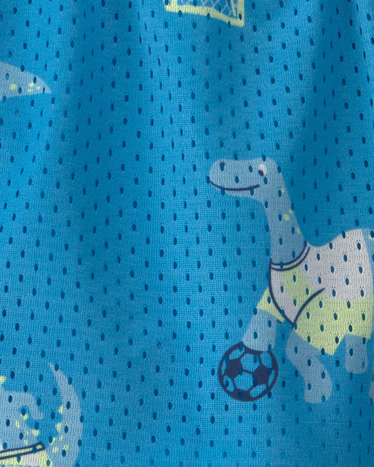 Baby Boy Dinosaur Soccer Mesh Shorts - Blue - Image 3