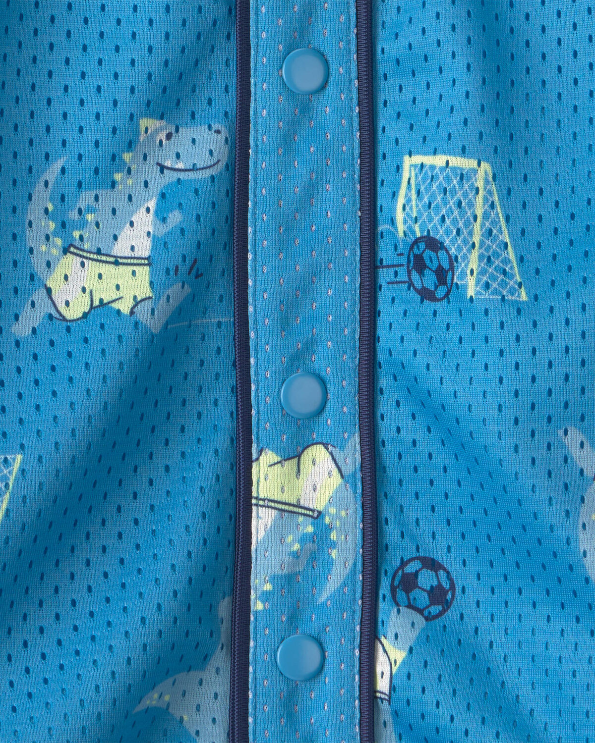 Baby Boy Dinosaur Soccer Mesh Jersey - Blue - Image 2