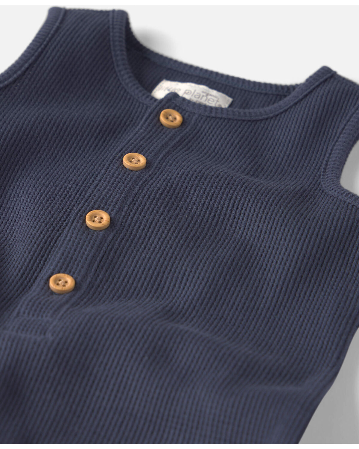 Baby Organic Cotton Waffle Knit Romper - Image 2