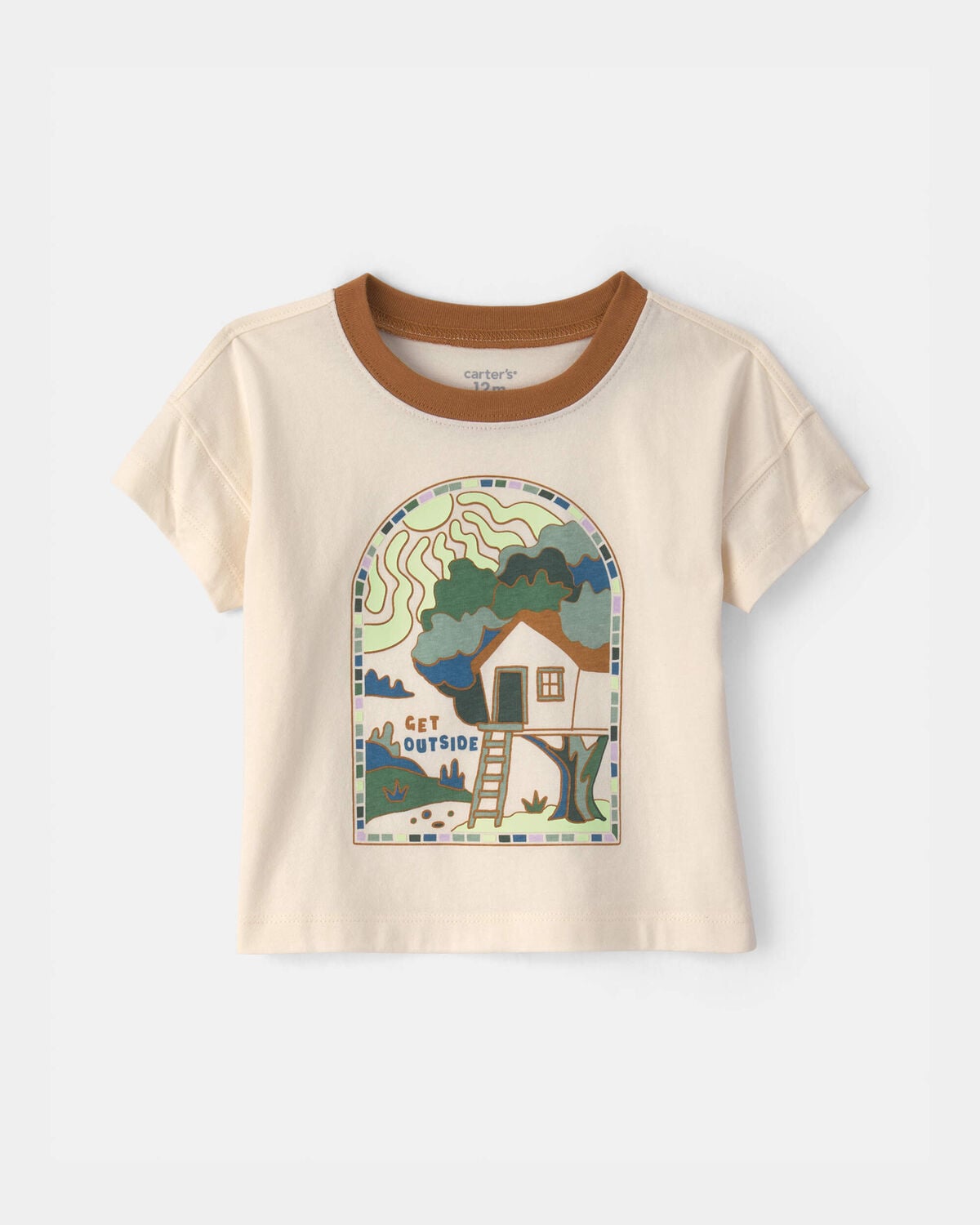 Baby 'Get Outside' Graphic Tee - Cream