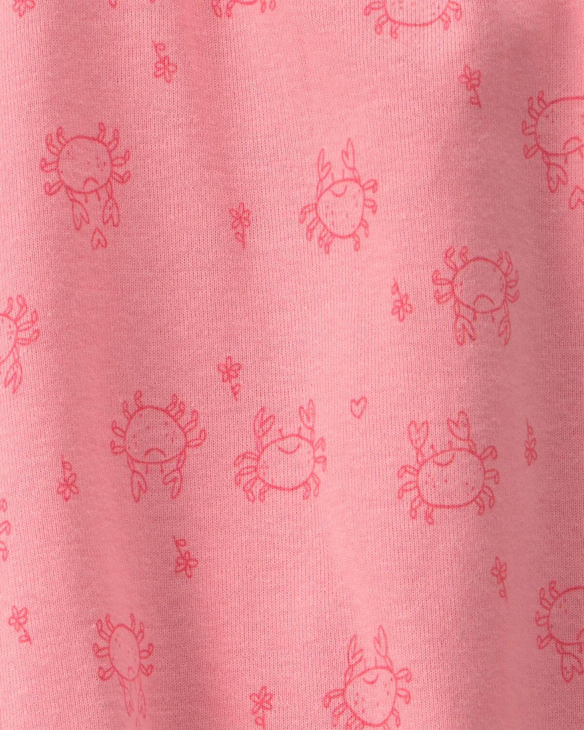 Baby Girl Crab Sleeveless Romper - Pink - Image 2